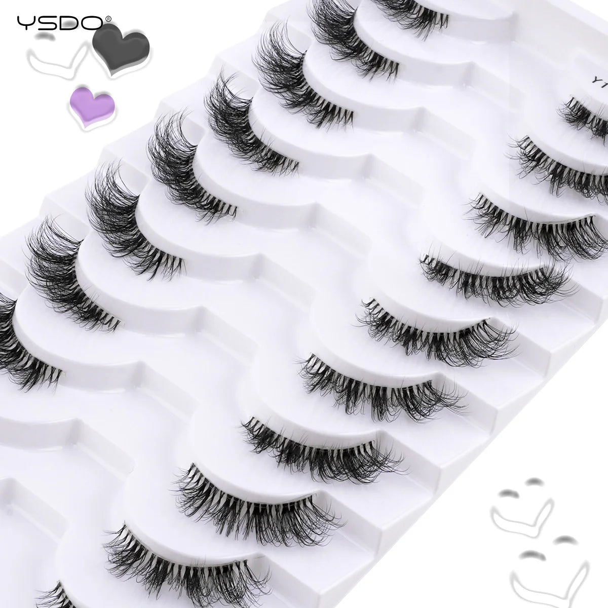 New Fox Half Eyelashes 3/10 Pairs 3D Mink Lashes Natural Eyelash Extension Cat Eye Eyelashes Makeup Tools faux Cils maquiagem - Blinksy